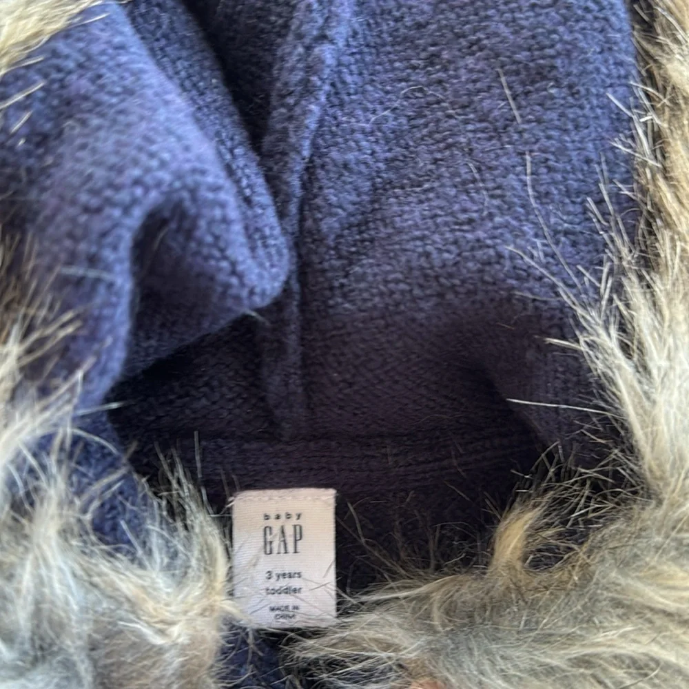 Faux fur hooded cardigan size 3T